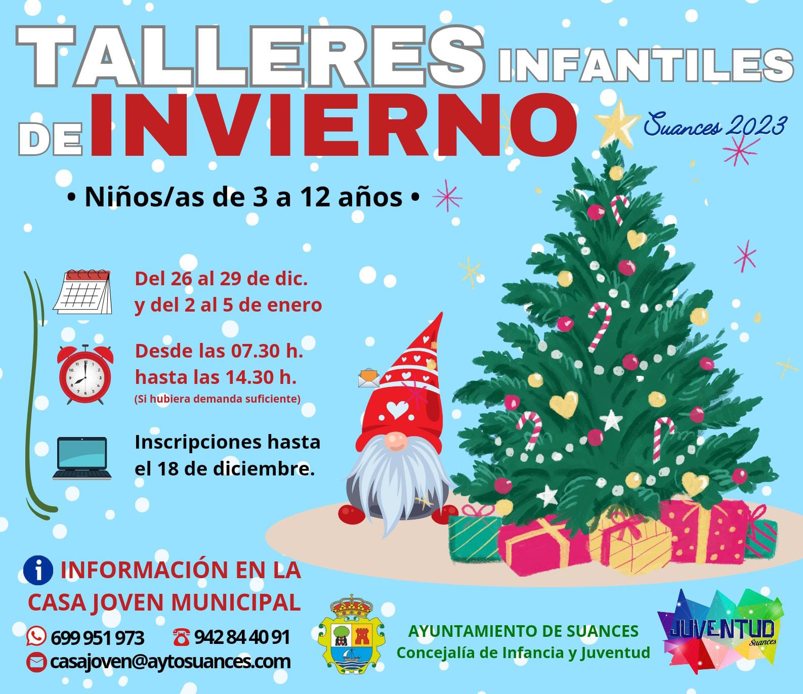 Abierto el plazo de inscripción para los Talleres Infantiles de Invierno