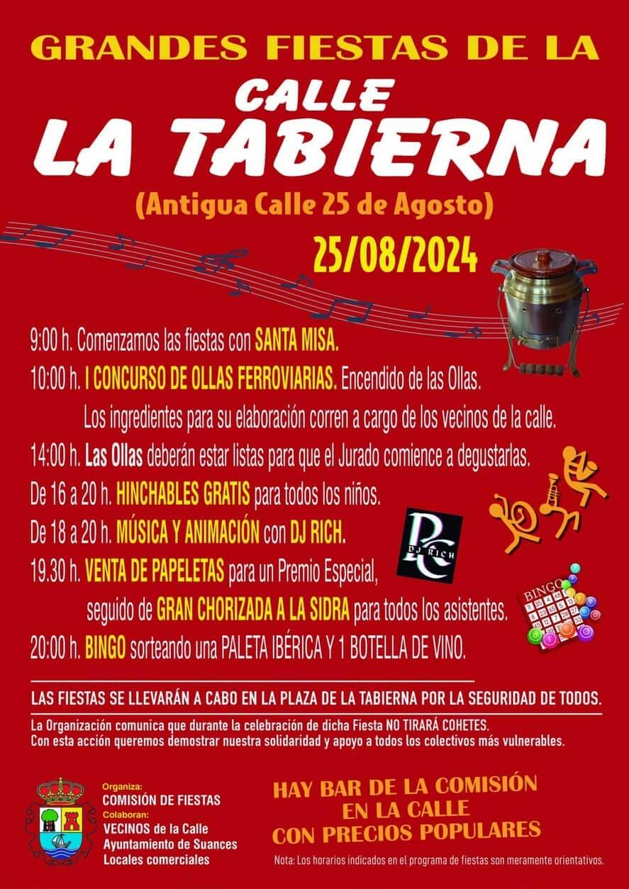 La Calle La Tabierna celebra el próximo domingo 25 de agosto sus grandes fiestas