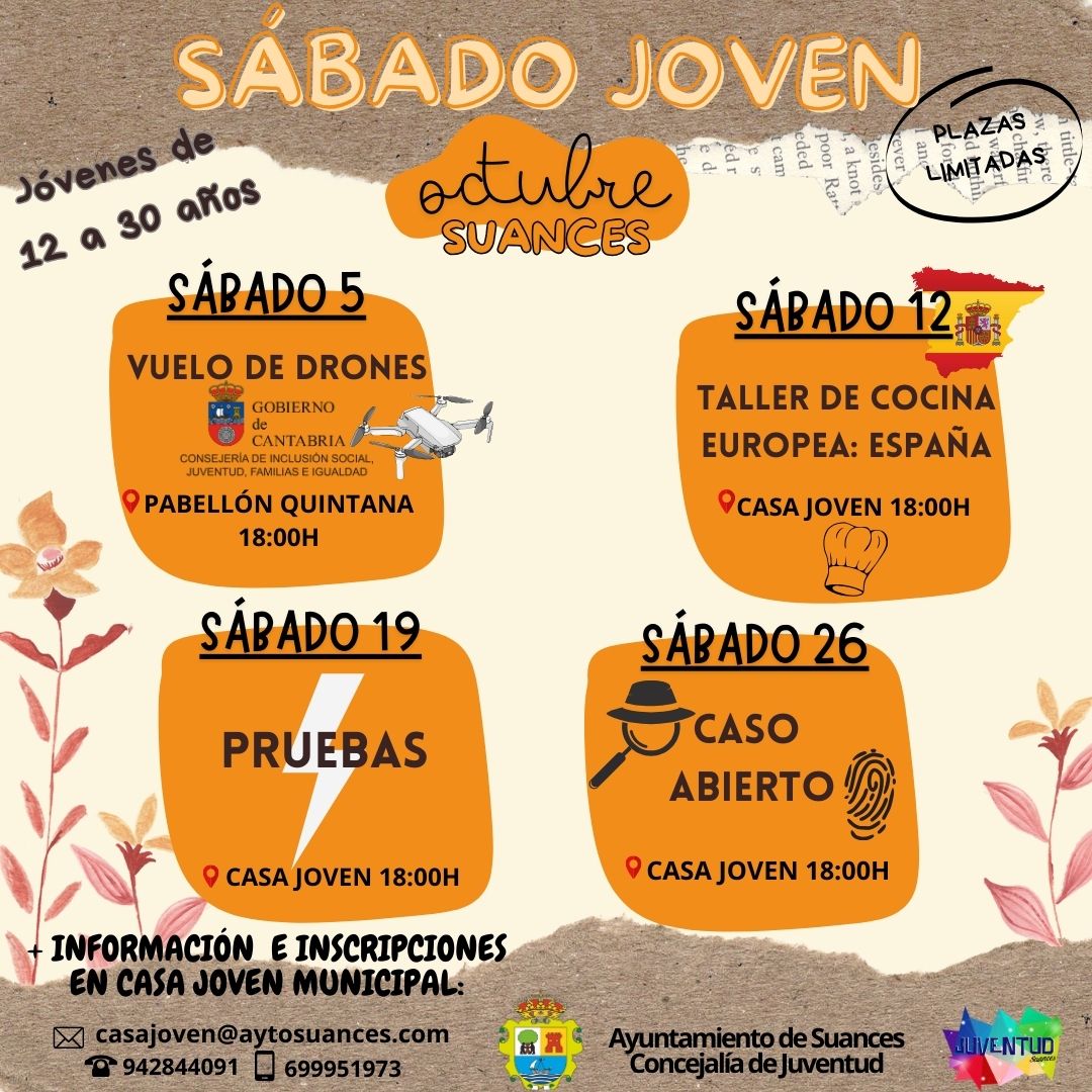 La Casa Joven retoma en octubre la programación “Sábado Joven” con actividades gratuitas