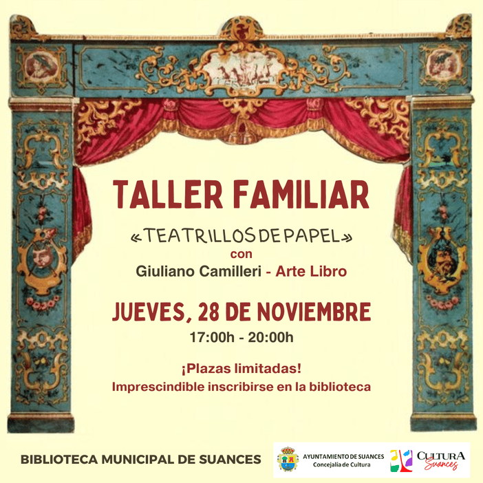 Finaliza con el taller familiar “Teatrillos de papel” la muestra Mágico Mundo de Cuentos de Giuliano Camilleri