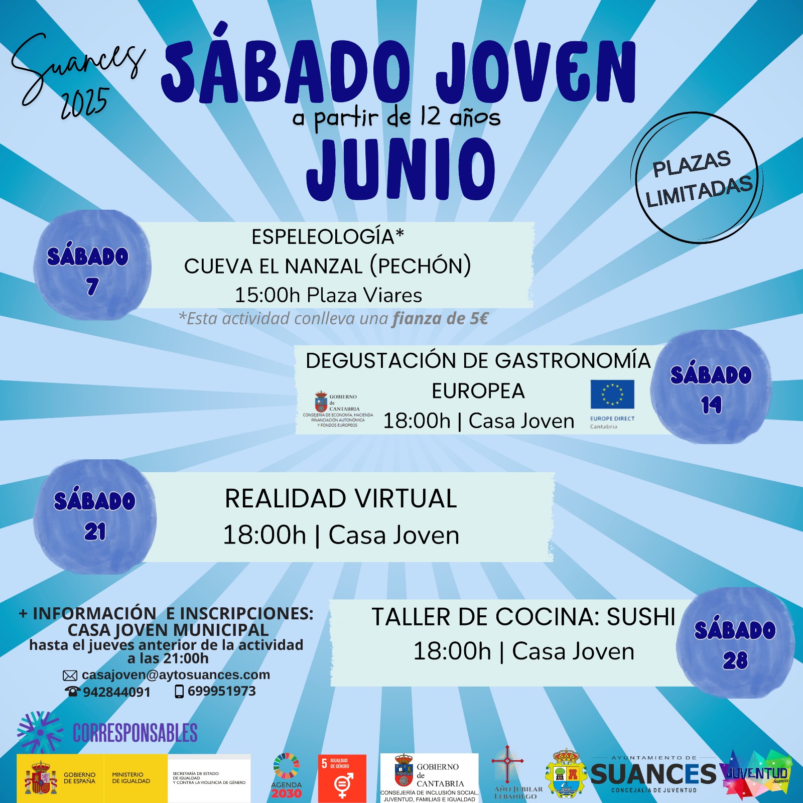 Presentadas las actividades del programa de dinamización juvenil “Sábado Joven” del mes de junio
