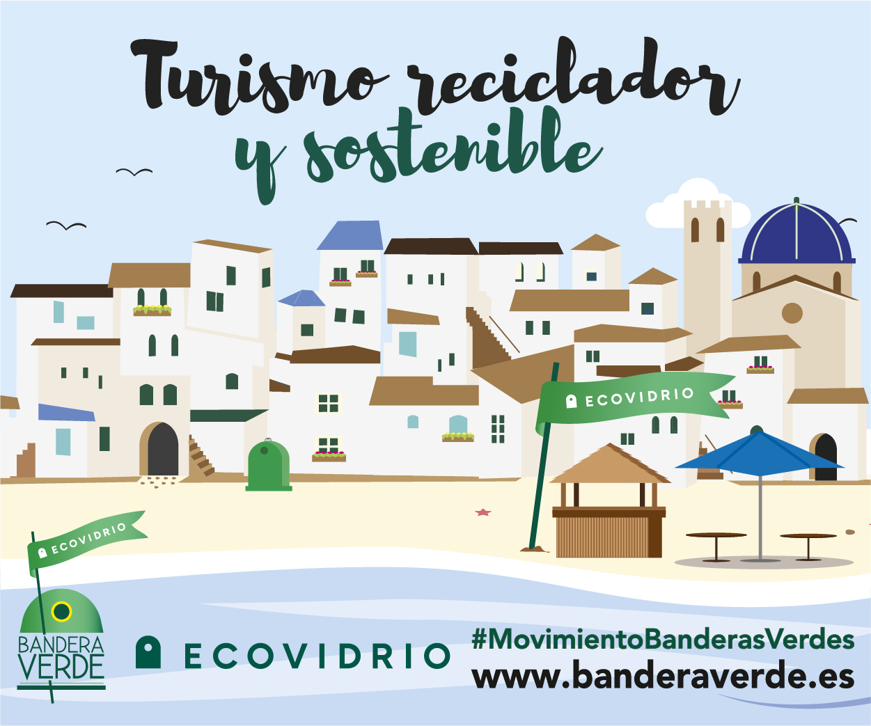 Suances competirá este verano para conseguir la Bandera Verde de la Sostenibilidad de Ecovidrio