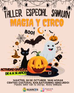 El próximo martes se celebrará en Hinojedo un Taller infantil de magia y circo, especial de Samuín