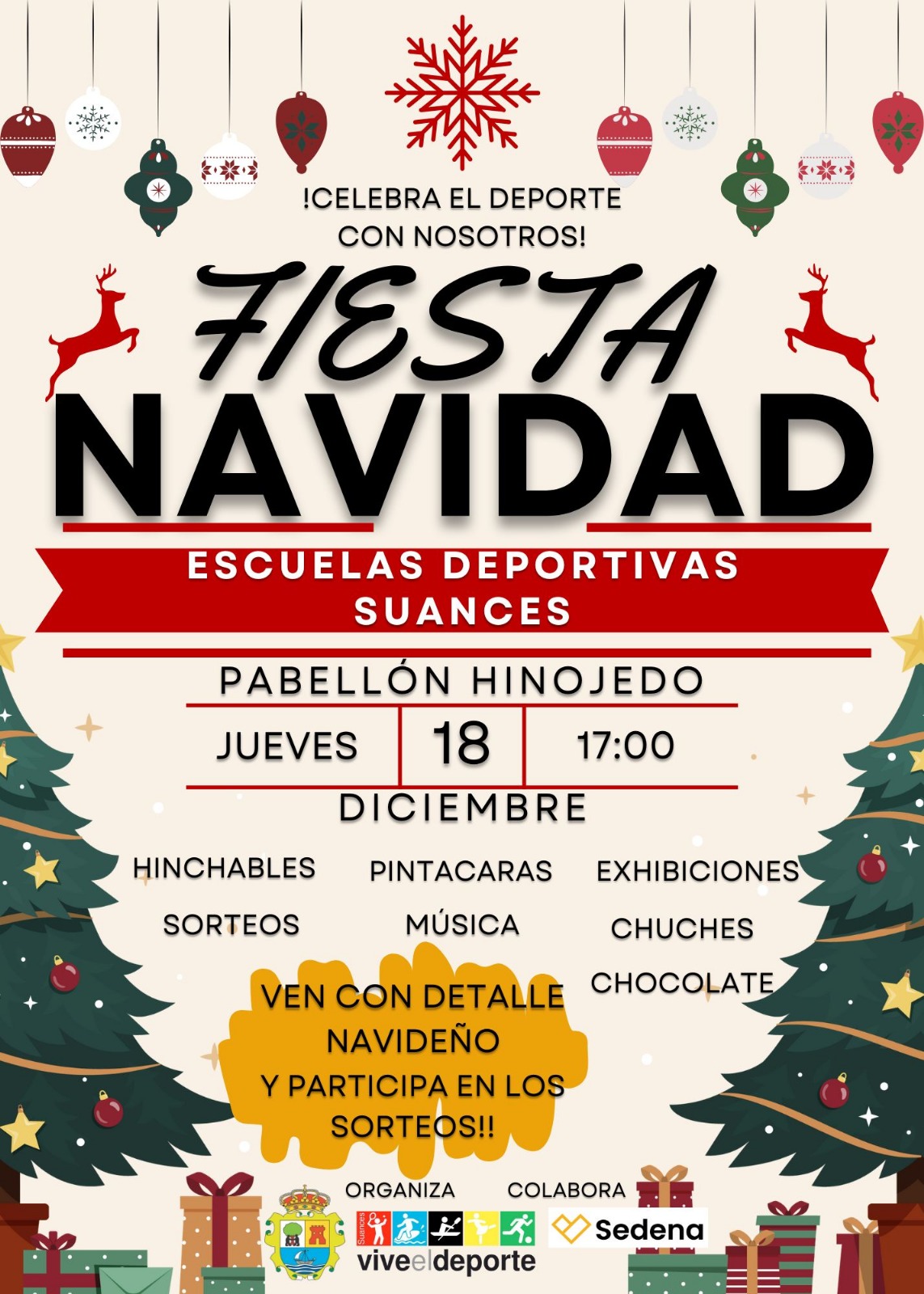 La fiesta de Navidad de las Escuelas Deportivas de Suances tendrá lugar el próximo jueves, 18 de diciembre
