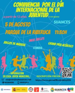 Suances celebra el miércoles el Día Internacional de la Juventud con una jornada de convivencia en el Parque de La Ribera