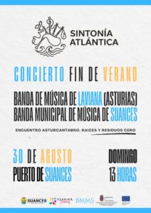 Suances despedirá el verano con un concierto conjunto entre las bandas de música de Laviana y de Suances