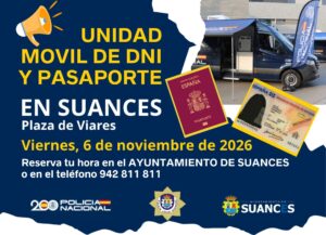 Suances contará con una unidad móvil de expedición del DNI y pasaporte el próximo 6 de noviembre